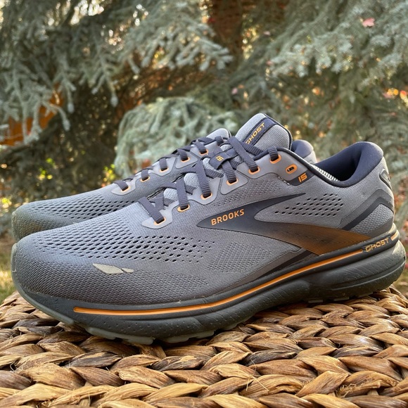 Brooks Other - Brooks Ghost 15 Flintstone Gray, Orange Peacock Running Shoes. Mens 11 (2E) Wide